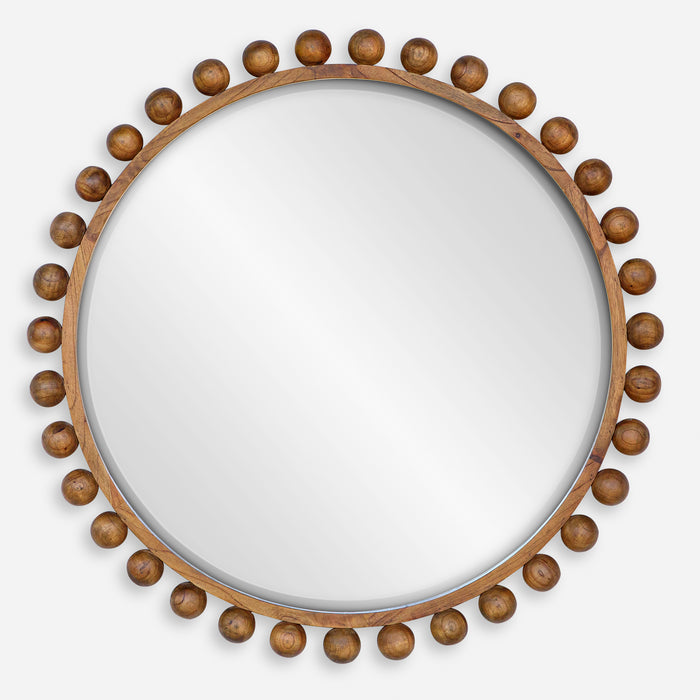 Uttermost Cyra Wood Beaded Round Mirror