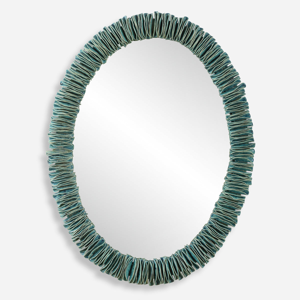 Uttermost Bonaire Teal Blue Oval Mirror