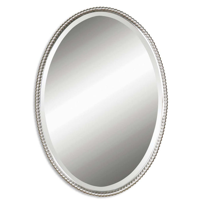 Uttermost Sherise Brushed Nickel Oval Mirror