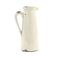 Distressed Crackle White Pitcher (015659 A369) by Zentique