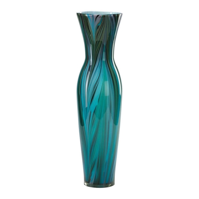 Tall Peacock Feather Vase by Cyan