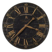 Uttermost Bond Street 18" Black Wall Clock