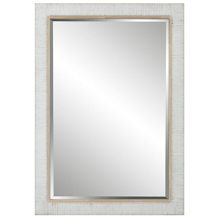 Uttermost Cape Whitewashed Rattan Mirror