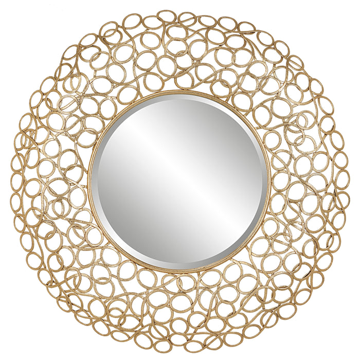 Uttermost Swirl Round Gold Mirror