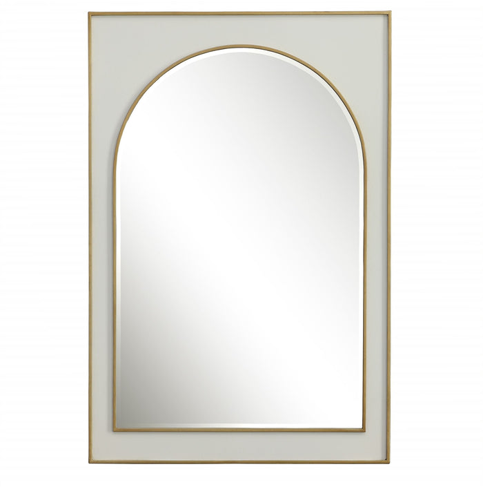 Uttermost Crisanta Gloss White Arch Mirror