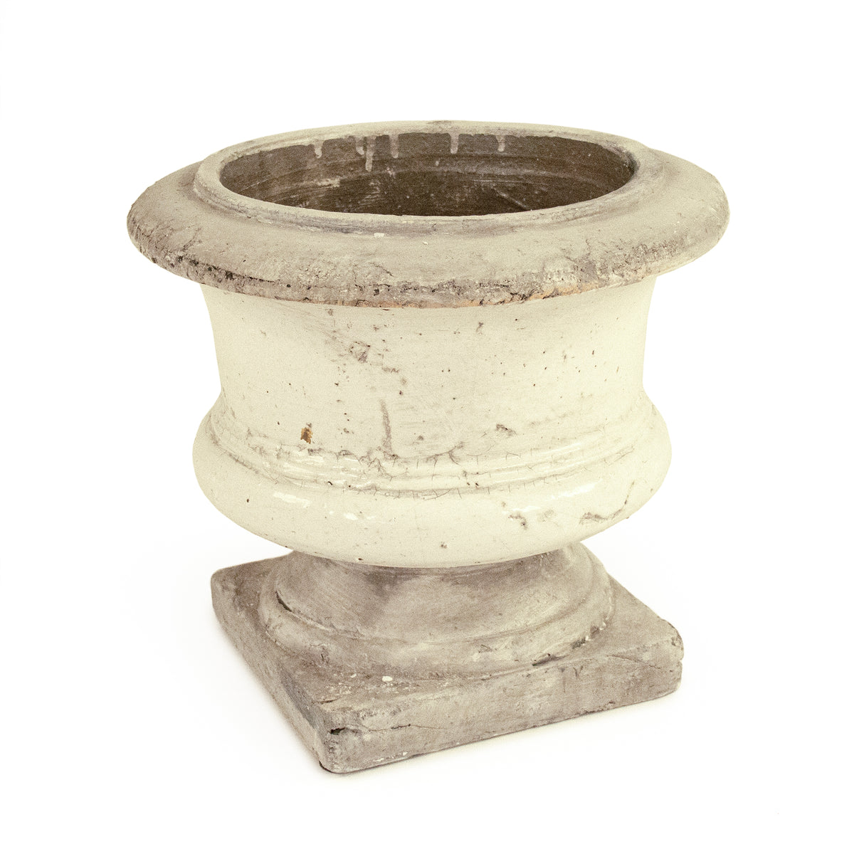 Distressed White and Grey Vase (6160L A25A) by Zentique