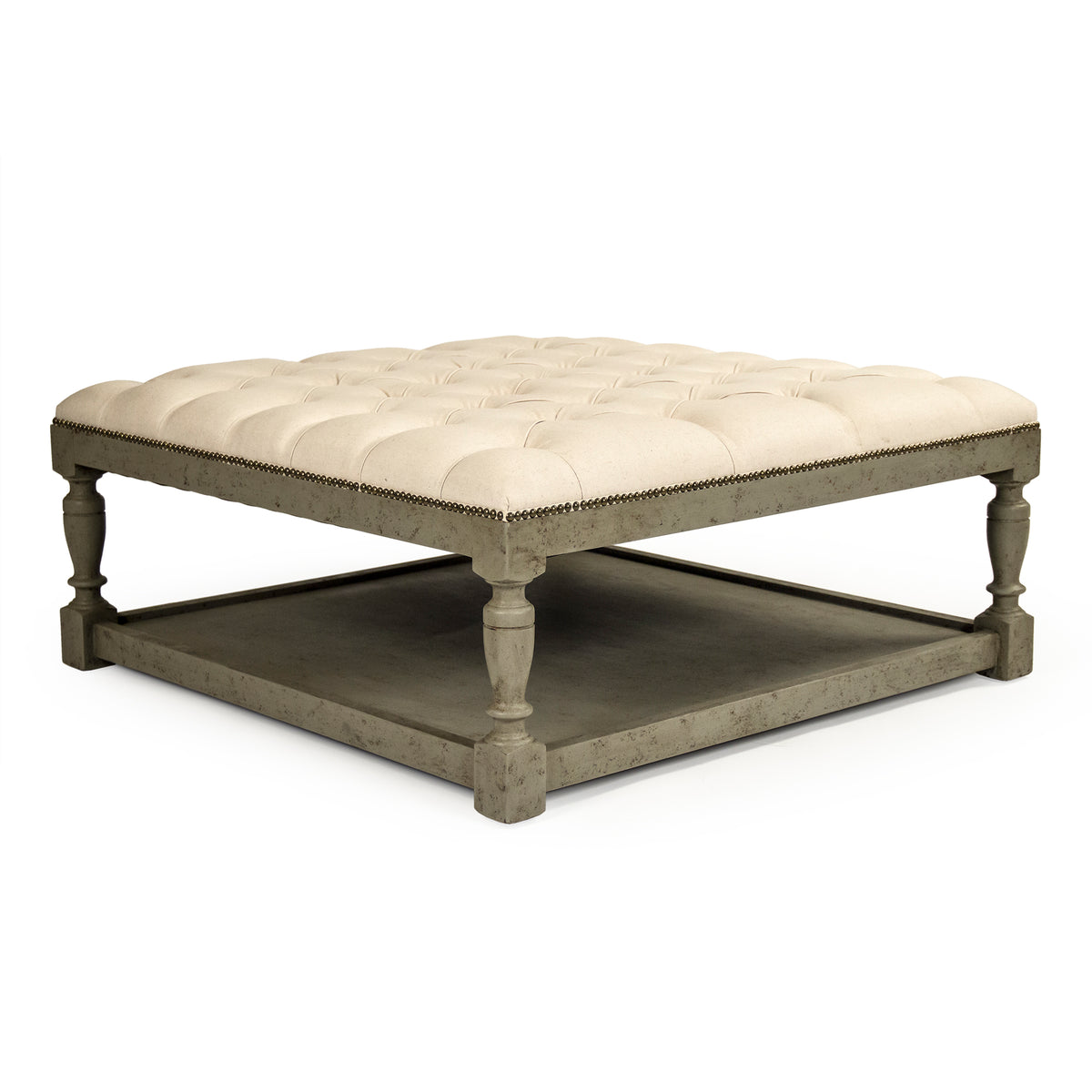 Square Tufted Ottoman by Zentique