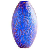 Fused Groove Vase|Blue-SM by Cyan