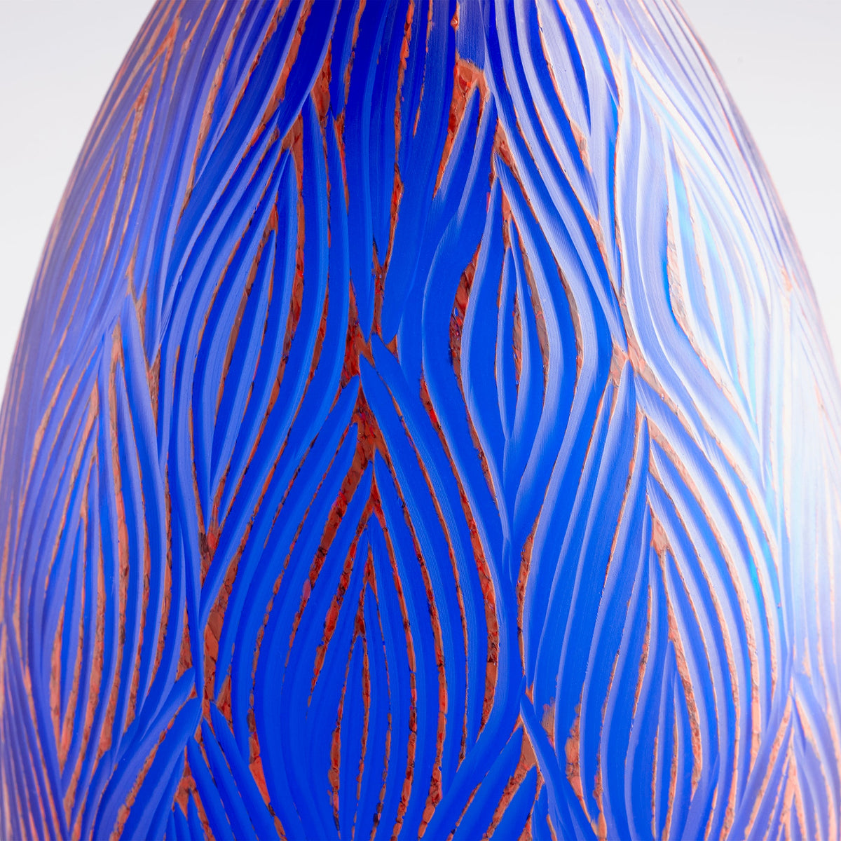 Fused Groove Vase|Blue-SM by Cyan