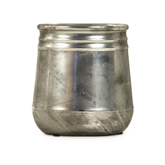 Distressed Metallic Silver Vase (10040S A840) by Zentique