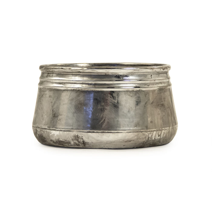 Distressed Metallic Silver Bowl (10041S A840) by Zentique