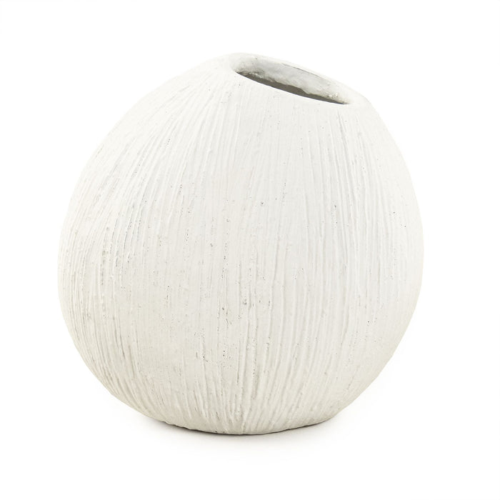 Distressed White Vase (10045L A148) by Zentique