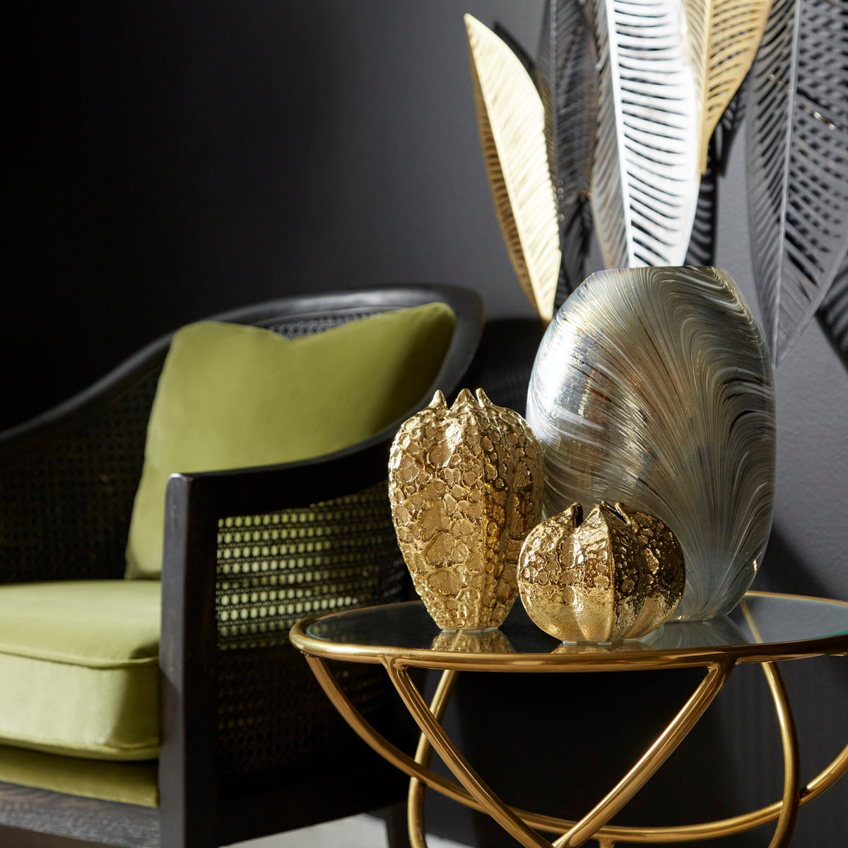 Gyroscope Side Table|Gold by Cyan