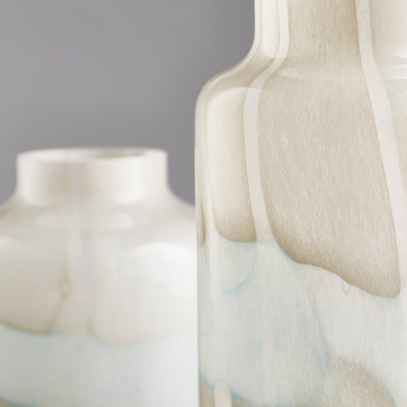 Lucerne Vase|Tan& Aqua-SM by Cyan