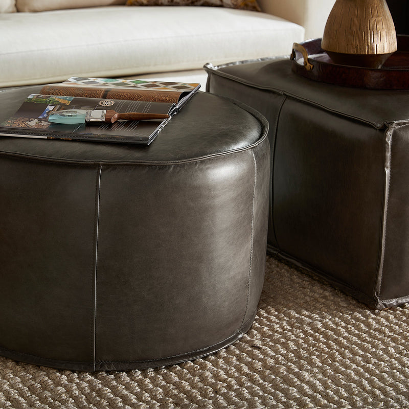 Lusso | Round Pouf - Grey by Cyan