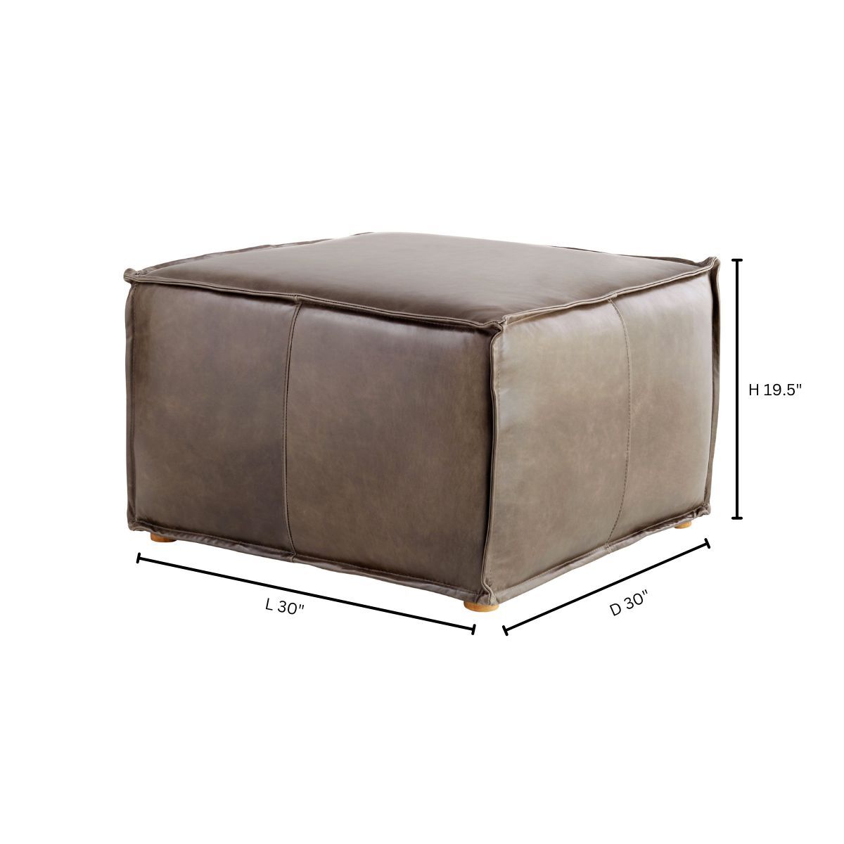 Lusso | Square Pouf- Grey by Cyan