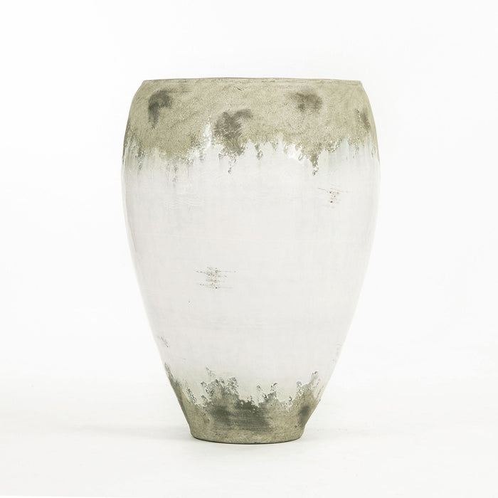 Distressed Off-White Large Vase (14A121) by Zentique