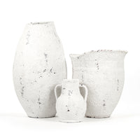 Distressed Grey and White Large Vase (14A113) by Zentique