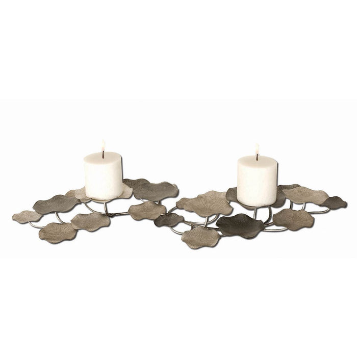 Uttermost Lying Lotus Metal Candleholders