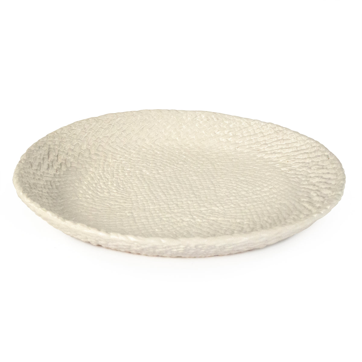 White Cross Weave Platter Medium by Zentique