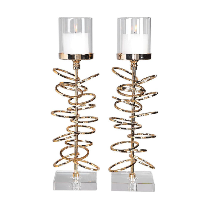 Uttermost Tala Rose Gold Candleholders Set/2