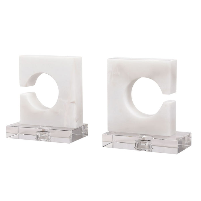 Uttermost Clarin White & Gray Bookends, S/2