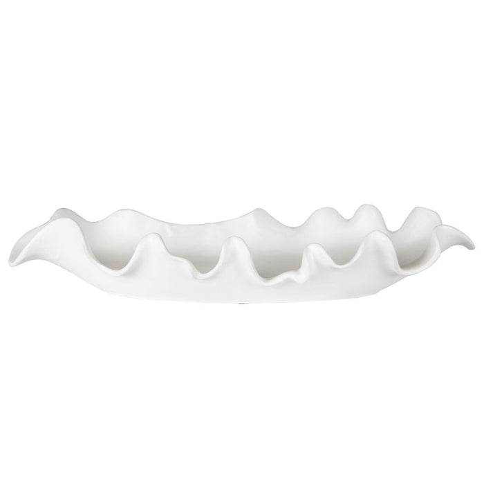 Uttermost Ruffled Feathers Modern White Bowl