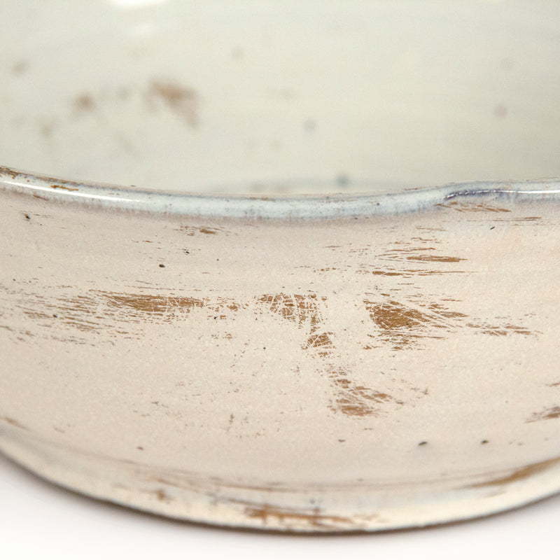 Distressed Off-White Flare Bowl by Zentique