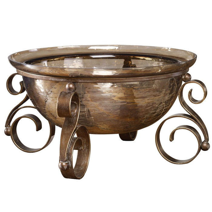 Uttermost Alya Bronze Glass Bowl