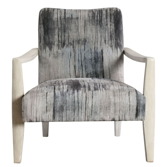 Uttermost Watercolor Gray Chenille Accent Chair