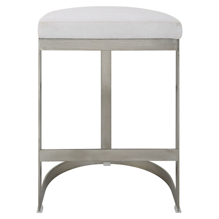 Uttermost Ivanna Backless Silver Counter Stool