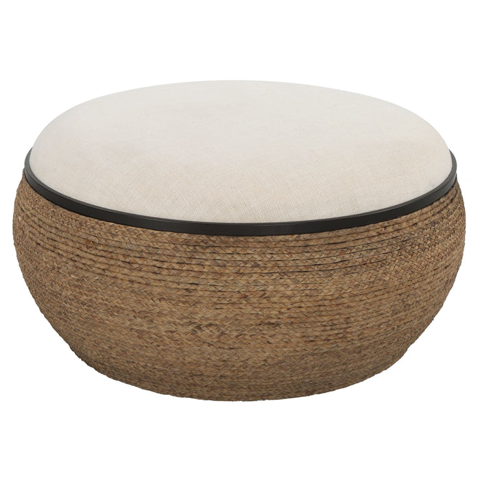 Uttermost Island Straw Storage Ottoman / Coffee Table