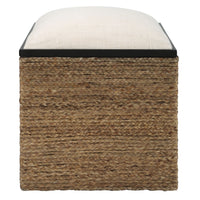 Uttermost Island Square Straw Accent Stool