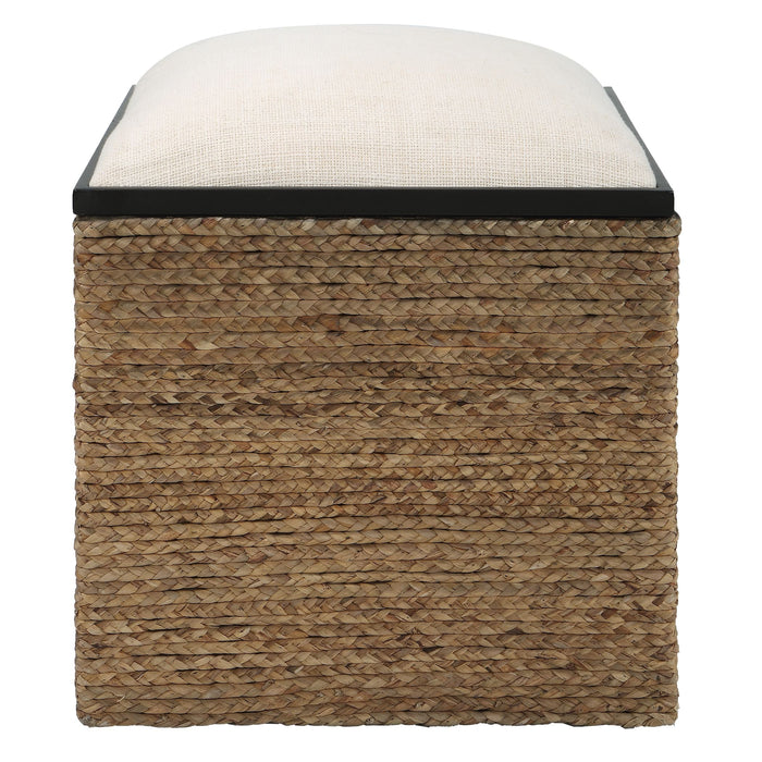 Uttermost Island Square Straw Accent Stool