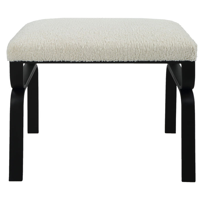 Uttermost Diverge White Shearling Small Bench