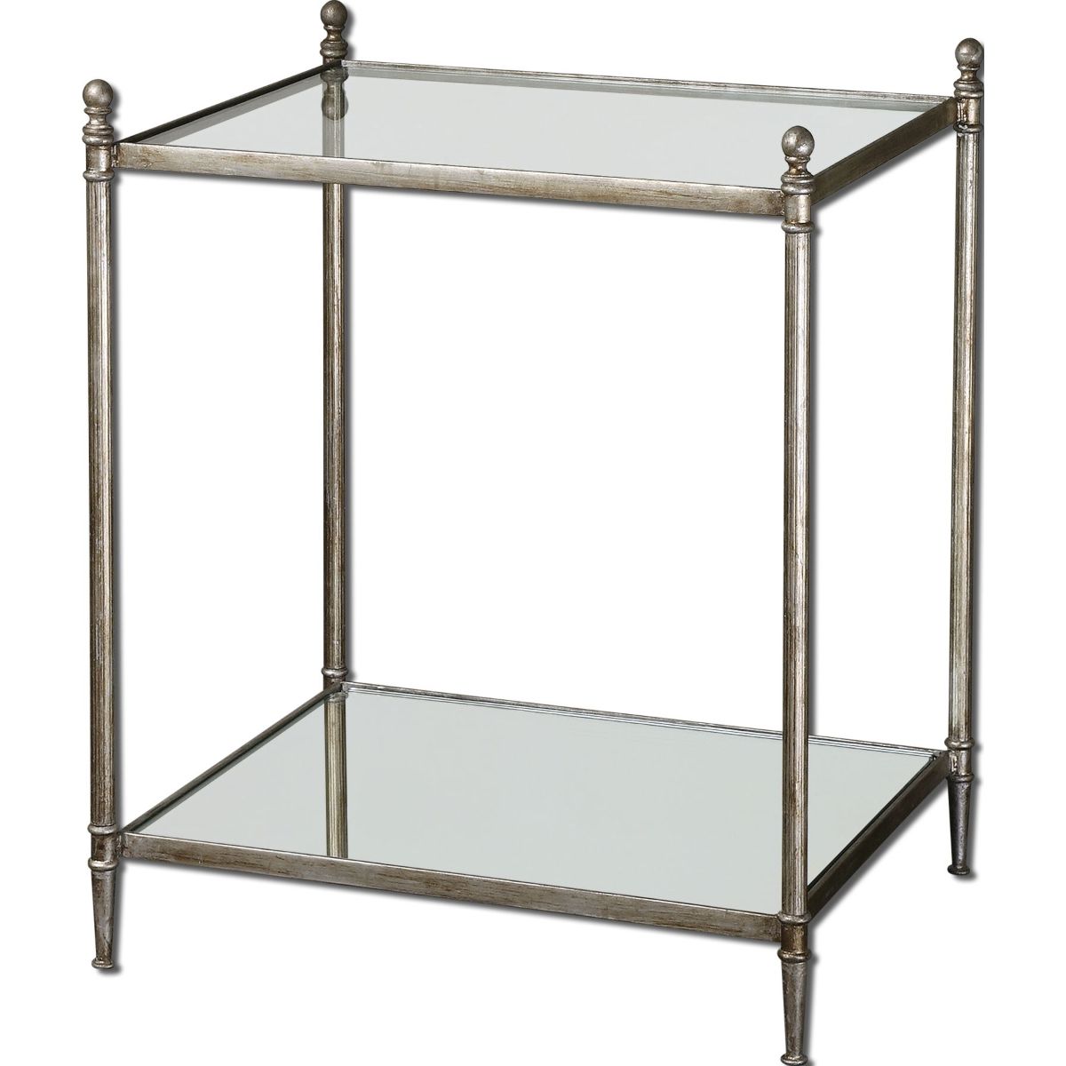 Uttermost Gannon Mirrored Glass End Table