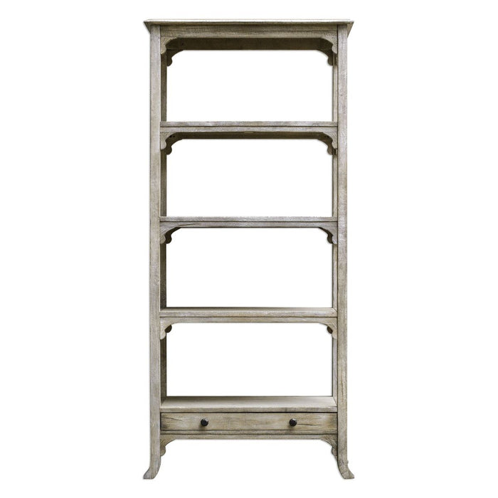 Uttermost Bridgely Aged White Etagere