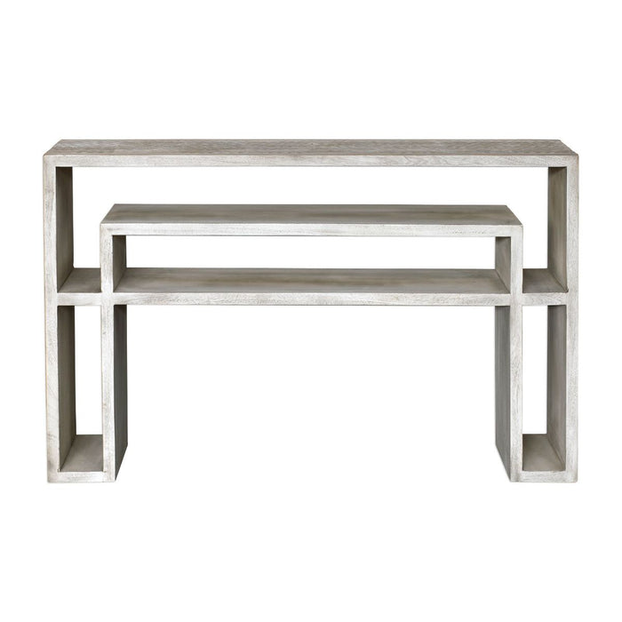 Uttermost Genara Bone White Carved Console Table