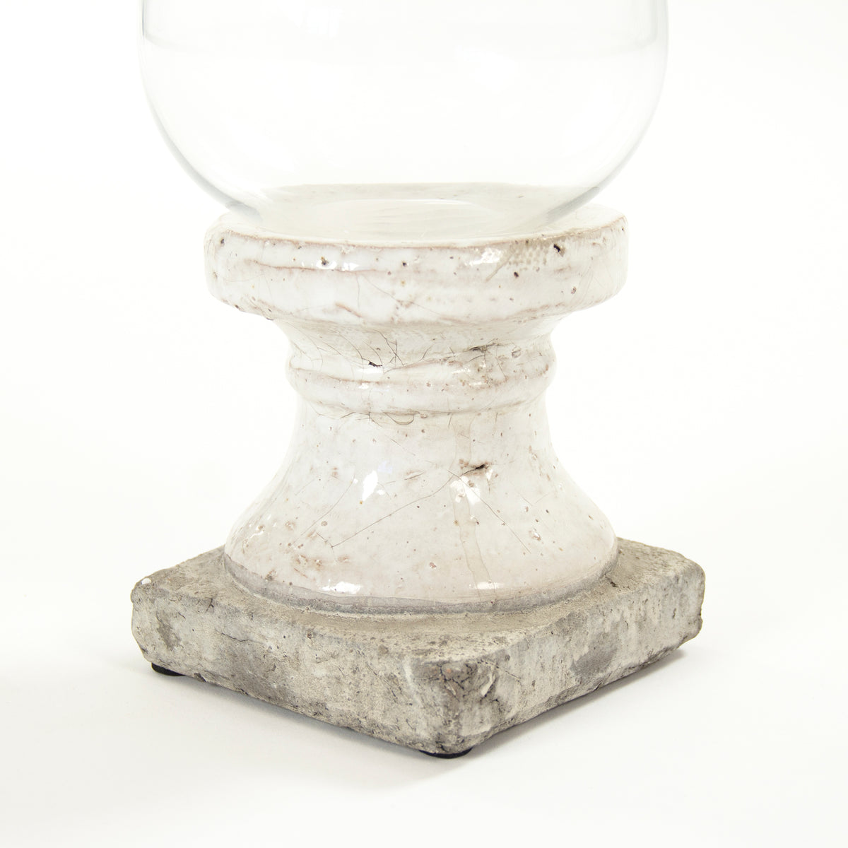 Partially Glazed Off-White Candle Holder (4614M A25A) by Zentique