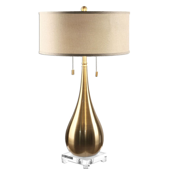 Uttermost Lagrima Brushed Brass Lamp