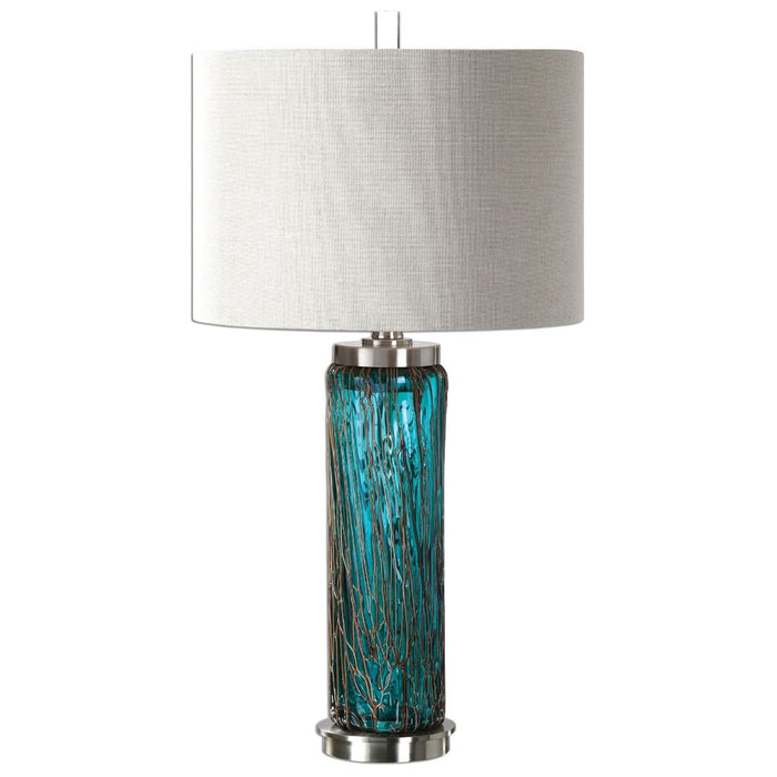 Uttermost Almanzora Blue Glass Lamp