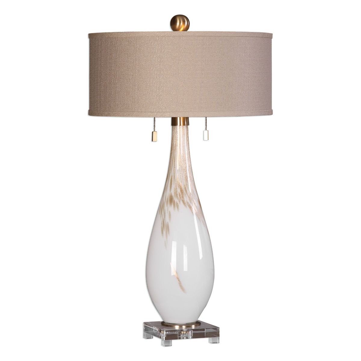 Uttermost Cardoni White Glass Table Lamp