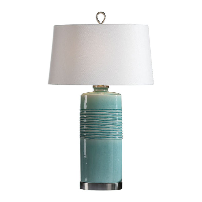 Uttermost Rila Distressed Teal Table Lamp