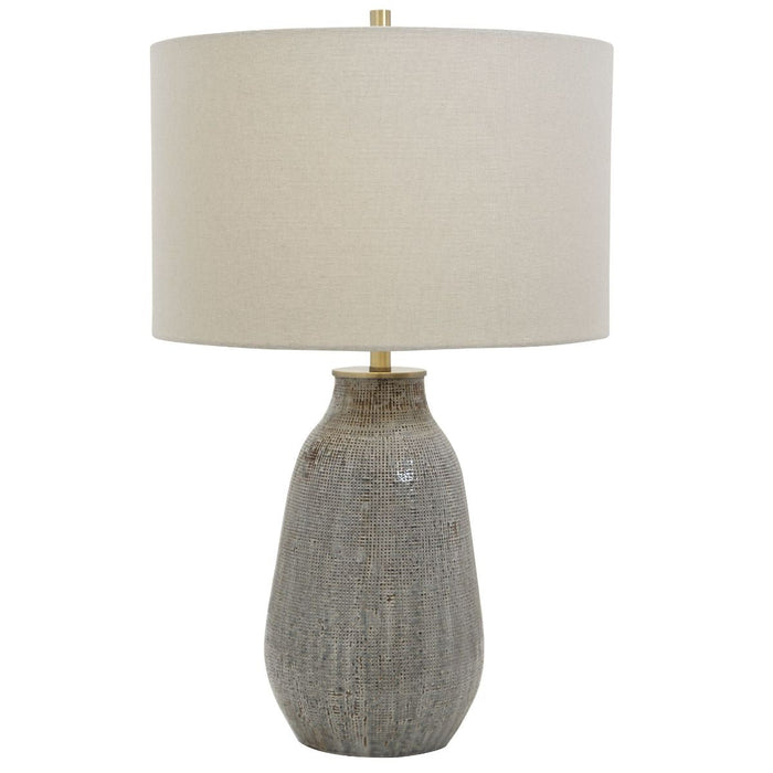 Uttermost Monacan Gray Textured Table Lamp