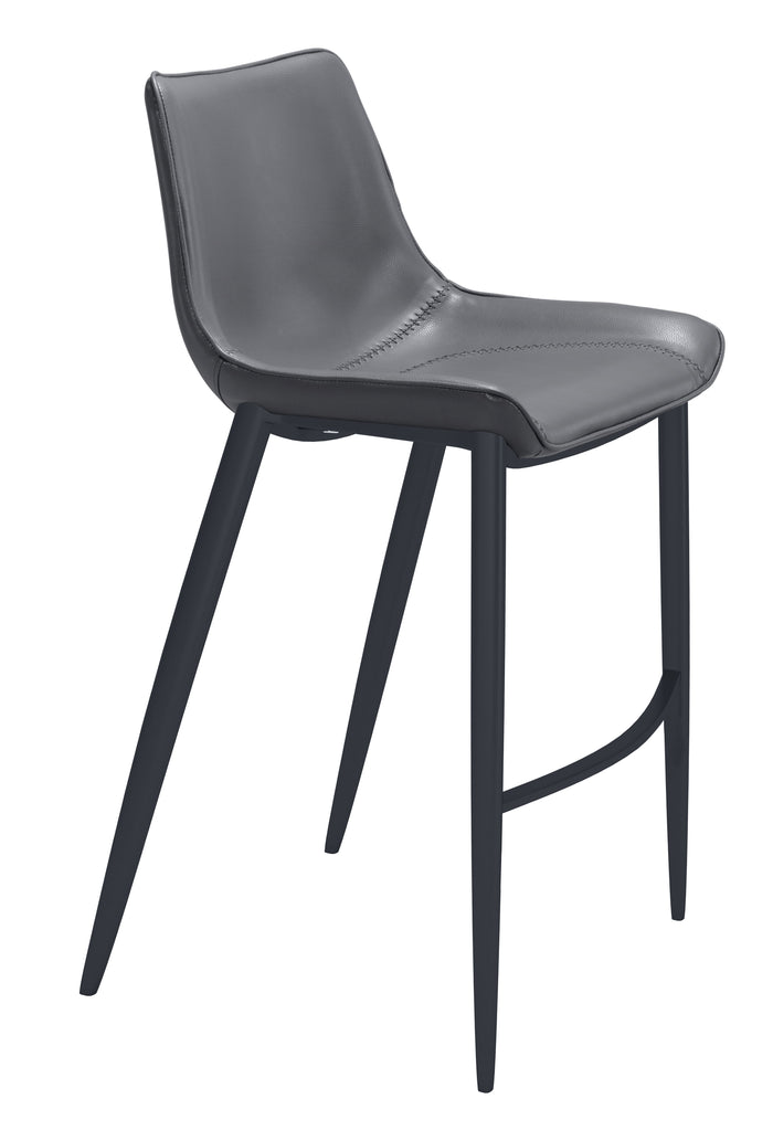 Magnus Barstool (Set of 2) Dark Gray & Black