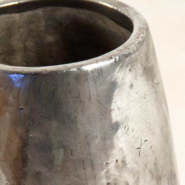 Distressed Metallic Silver Vase (9344S A840) by Zentique