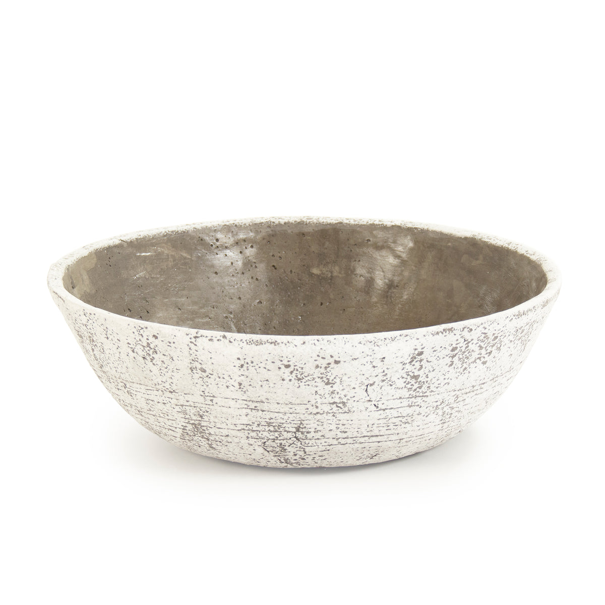 Distressed Off-White / Brown Bowl (8537L A722) by Zentique