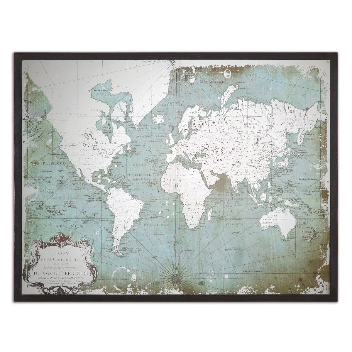 Uttermost Mirrored World Map