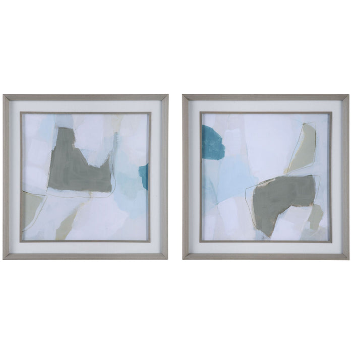 Uttermost Mist Shapes Framed Prints, Set/2