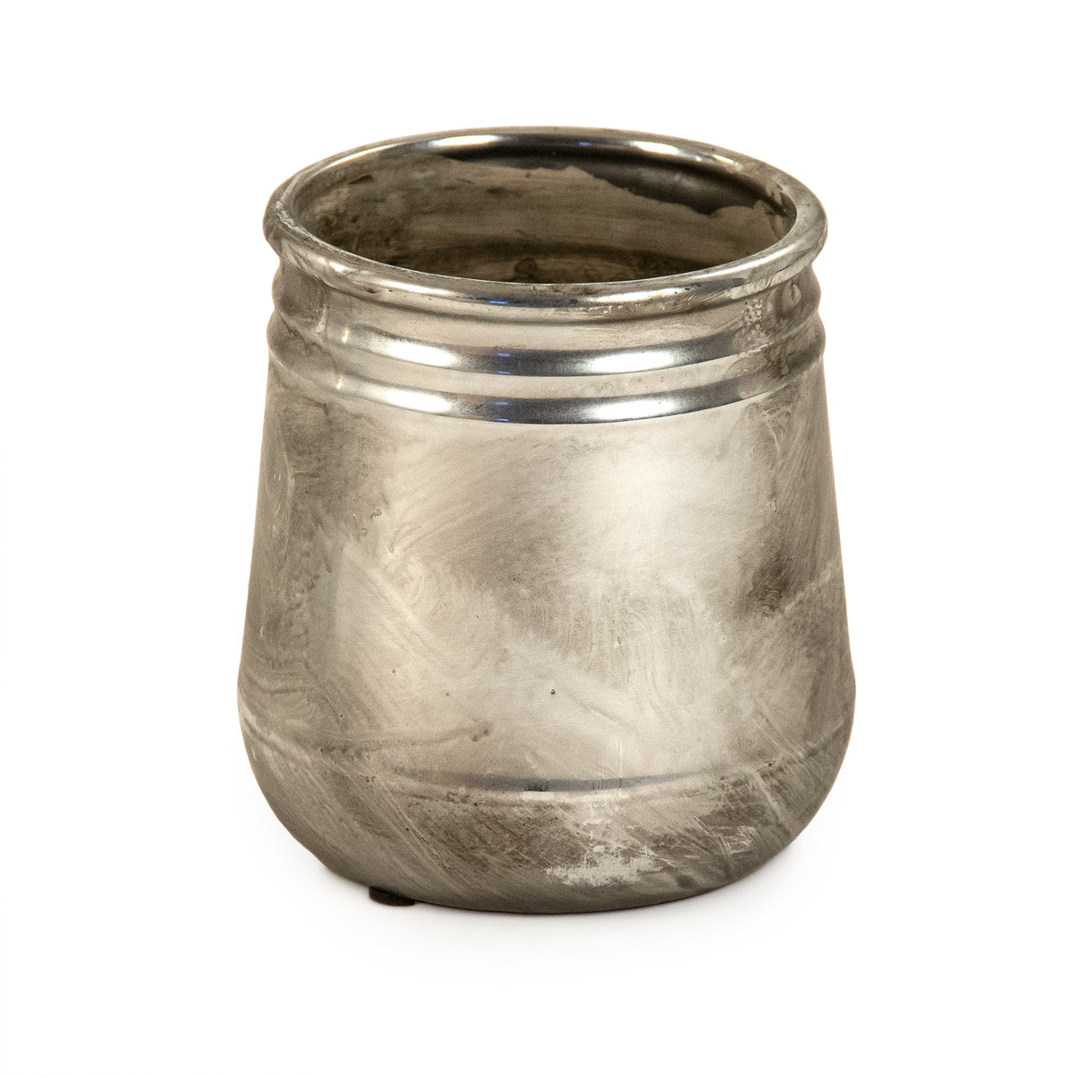 Distressed Metallic Silver Vase (10040S A840) by Zentique